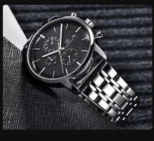 将图片加载到图库查看器，2021 New Business Men Watch Full Steel Quartz Luxury Casual Waterproof Leather Sports Male Wristwatch

