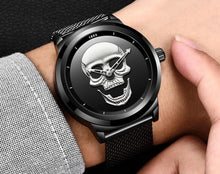 Load image into Gallery viewer, Men's Waterproof Stainless Steel Watch  3D Skull And Fluorescent Hands Unique Design Perfect Gift
