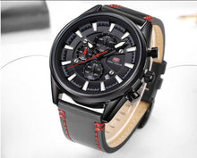 Load image into Gallery viewer, Brown Luxury Mens Watches Strong Leather Strap Modern Design Waterproof Multifunctional Business Wrist Watch
