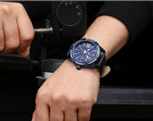 Load image into Gallery viewer, Men's Waterproof Leaghter Watch With Day, Date and Fluorescent Hands Perfect Gift For Your Man
