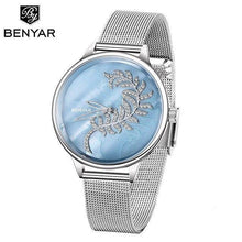 Load image into Gallery viewer, Luxury Womens Round Watch Simple Analog Quartz Watches Elegant Stainless Steel Mesh Strap Fashionable Wrist Watch For Woman
