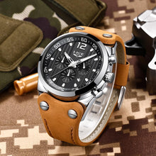 Load image into Gallery viewer, Men's Waterproof  Watch With Leather  Belts, Chronometers And Day Display Fluorescent Pointers Excellent Gift Unique Design
