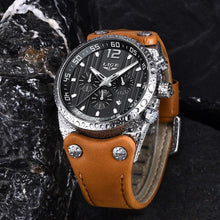 Load image into Gallery viewer, Men's Waterproof  Watch With Leather  Belts, Chronometers And Day Display Fluorescent Pointers Excellent Gift Unique Design
