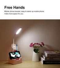 将图片加载到图库查看器，Rechargeable Led Table Lamp With Fan Touch Dimmable Desk Lamp Eye protection Reading Light For Kid With Phone Hoder Pen Holder Decorative Table Lamp Cute Study Lamps for Bedroom Décor
