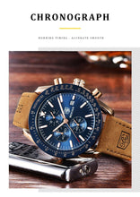 将图片加载到图库查看器，2021 Blue Men Watch Luxury Design Watches Silicone Band Male Wrist Watches Men's Chronograph Round Watch
