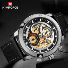 将图片加载到图库查看器，Sport  Watches For Men Waterproof Watch Analog Quartz Leather Band Wristwatch Unique Design Perfect Gift
