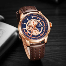 Load image into Gallery viewer, Sport Watches For Man Waterproof Watch Analog Quartz Leather Band Date Calendar  Unique Wristwatch  Perfect Gift
