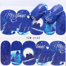 将图片加载到图库查看器，New Christmas Water Decal Nail Art Nail sticker New Year Slider Tattoo Full Cover Santa Claus Snowman Designs Xmas Decals 3D Wave Design Decoration for Women Girls Tape Nail Art Stickers Decal Decoration  Nail Art Accessories Decoration Decal
