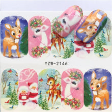 将图片加载到图库查看器，New Christmas Water Decal Nail Art Nail sticker New Year Slider Tattoo Full Cover Santa Claus Snowman Designs Xmas Decals 3D Wave Design Decoration for Women Girls Tape Nail Art Stickers Decal Decoration  Nail Art Accessories Decoration Decal
