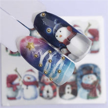 将图片加载到图库查看器，New Christmas Water Decal Nail Art Nail sticker New Year Slider Tattoo Full Cover Santa Claus Snowman Designs Xmas Decals 3D Wave Design Decoration for Women Girls Tape Nail Art Stickers Decal Decoration  Nail Art Accessories Decoration Decal
