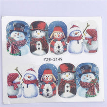 将图片加载到图库查看器，New Christmas Water Decal Nail Art Nail sticker New Year Slider Tattoo Full Cover Santa Claus Snowman Designs Xmas Decals 3D Wave Design Decoration for Women Girls Tape Nail Art Stickers Decal Decoration  Nail Art Accessories Decoration Decal
