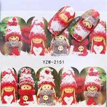 将图片加载到图库查看器，New Christmas Water Decal Nail Art Nail sticker New Year Slider Tattoo Full Cover Santa Claus Snowman Designs Xmas Decals 3D Wave Design Decoration for Women Girls Tape Nail Art Stickers Decal Decoration  Nail Art Accessories Decoration Decal
