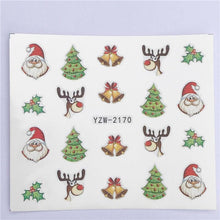 将图片加载到图库查看器，New Christmas Water Decal Nail Art Nail sticker New Year Slider Tattoo Full Cover Santa Claus Snowman Designs Xmas Decals 3D Wave Design Decoration for Women Girls Tape Nail Art Stickers Decal Decoration  Nail Art Accessories Decoration Decal
