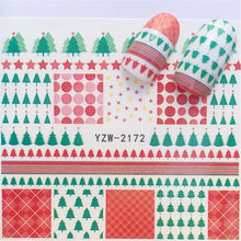 将图片加载到图库查看器，New Christmas Water Decal Nail Art Nail sticker New Year Slider Tattoo Full Cover Santa Claus Snowman Designs Xmas Decals 3D Wave Design Decoration for Women Girls Tape Nail Art Stickers Decal Decoration  Nail Art Accessories Decoration Decal
