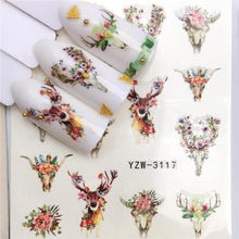 将图片加载到图库查看器，New Christmas Water Decal Nail Art Nail sticker New Year Slider Tattoo Full Cover Santa Claus Snowman Designs Xmas Decals 3D Wave Design Decoration for Women Girls Tape Nail Art Stickers Decal Decoration  Nail Art Accessories Decoration Decal
