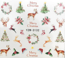 将图片加载到图库查看器，New Christmas Water Decal Nail Art Nail sticker New Year Slider Tattoo Full Cover Santa Claus Snowman Designs Xmas Decals 3D Wave Design Decoration for Women Girls Tape Nail Art Stickers Decal Decoration  Nail Art Accessories Decoration Decal
