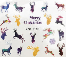 将图片加载到图库查看器，New Christmas Water Decal Nail Art Nail sticker New Year Slider Tattoo Full Cover Santa Claus Snowman Designs Xmas Decals 3D Wave Design Decoration for Women Girls Tape Nail Art Stickers Decal Decoration  Nail Art Accessories Decoration Decal
