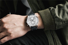 将图片加载到图库查看器，Business Watch Men Fashion Waterproof Military Chronograph Sport Quartz Wristwatch Leather Bracelet
