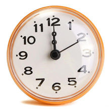 Load image into Gallery viewer, Waterproof Shower Wall Mini Clock Kitchen Bathroom Bath Watch Suction Cup Battery Operated Living Room Bathroom Wall Clock, Waterproof Suction Cup Silent Non Ticking Clocks with Stand for Desk Bedroom Home Office School

