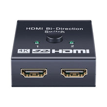 将图片加载到图库查看器，4K HDMI Switch Splitter 2 Ports Bi-Directional HDMI Switch 2 Port Display Selector Switcher Splitter Supports Ultra HD 4K 1080P 3D HDR For HDTV Gaming
