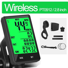 Load image into Gallery viewer, Wireless Bike Computer Rainproof Speedometer Odometer Stopwatch Wireless Waterproof Bicycle Cycle Speedometer And Odometer With Automatic Wake-up Backlight Motion Sensor LCD Display
