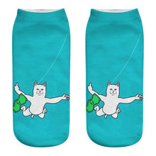 将图片加载到图库查看器，New Cartoon Cat Socks 3D Print Art Funny Socks Women Cute Low Cut Ankle Socks Made o Pure Cotton Short Socks Trending Fashion Short Ankle Socks For Men And Women

