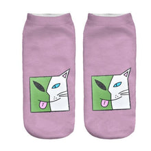 将图片加载到图库查看器，New Cartoon Cat Socks 3D Print Art Funny Socks Women Cute Low Cut Ankle Socks Made o Pure Cotton Short Socks Trending Fashion Short Ankle Socks For Men And Women
