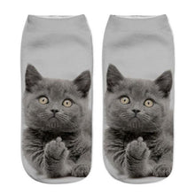 将图片加载到图库查看器，New Cartoon Cat Socks 3D Print Art Funny Socks Women Cute Low Cut Ankle Socks Made o Pure Cotton Short Socks Trending Fashion Short Ankle Socks For Men And Women
