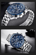 Load image into Gallery viewer, Men Top Luxury Full Steel Business Quartz Watch Men's Casual Waterproof Analog Chronograph Sports Stainless Steel Strap Watches

