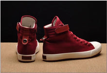 将图片加载到图库查看器，Fashion New Mens Light Breathable Canvas Casual Black White  High Top Solid Color Sneakers Shoes Vulcanized Mens Sports Walking Jogging Non Slip Athletic Sneakers
