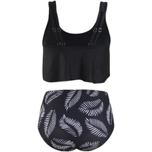 将图片加载到图库查看器，Women High Waist Bikini Plus Size Swimwear Summer Swimsuit Beach Bathing Suit Ruffle Bikini  Floral Printed Ruffle High Waist Bikini Set Women's Tummy Control Bathing Suit Swimsuit Flounce Peplum
