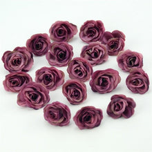 Load image into Gallery viewer, 10/50/100pcs 2.5cm Mini Silk Fake Flower Heads Artificial Rose Flower For Crafts Wedding Party Home Decoration Accessories

