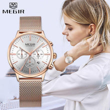 Load image into Gallery viewer, New Fashion Gold Women Watches Luxury Quartz Sport Waterproof Wrist Watch Round Style
