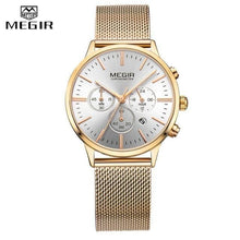 Load image into Gallery viewer, New Fashion Gold Women Watches Luxury Quartz Sport Waterproof Wrist Watch Round Style
