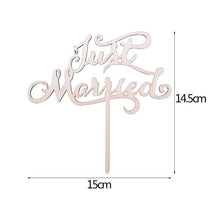 将图片加载到图库查看器，1Pcs Hollow Letter Love Just Married Mr &amp; Mrs Cake Topper Mr and Mrs Cake Toppers Wooden Wedding Cake Topper Party Cake Decoration Mr And Mrs Cake Topper Bride and Groom Wooden Wedding Cake Topper For Wedding Party Supplies
