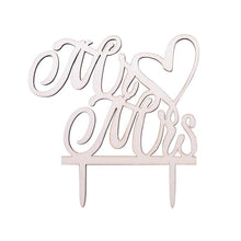 将图片加载到图库查看器，1Pcs Hollow Letter Love Just Married Mr &amp; Mrs Cake Topper Mr and Mrs Cake Toppers Wooden Wedding Cake Topper Party Cake Decoration Mr And Mrs Cake Topper Bride and Groom Wooden Wedding Cake Topper For Wedding Party Supplies
