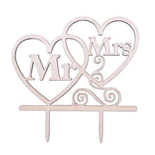 将图片加载到图库查看器，1Pcs Hollow Letter Love Just Married Mr &amp; Mrs Cake Topper Mr and Mrs Cake Toppers Wooden Wedding Cake Topper Party Cake Decoration Mr And Mrs Cake Topper Bride and Groom Wooden Wedding Cake Topper For Wedding Party Supplies
