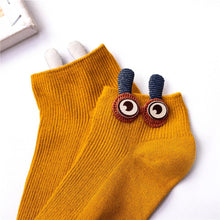 将图片加载到图库查看器，New Fashion Spring Summer Cute Cartoon 3D Big Eyes 3D Rabbit Eared Short Tube Socks Novelty Funny Soft Cotton Ankle Socks For Men And Women
