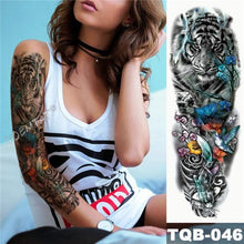 Load image into Gallery viewer, Large Tattoo Sleeve Arm Waterproof Temporary Sticker Tiger Fox For Arm Luxury Colorful Design
