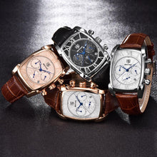 Load image into Gallery viewer, Classic Rectangle Waterproof Case Vintage Design Luxury Watches Leather Strap Business Casual Analog Wrist Watch For Men
