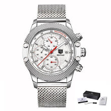 Load image into Gallery viewer, Sport Chronograph Fashion Luxury Men Watches Mesh &amp; Rubber Band Waterproof Quartz Gold Watch For Men
