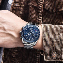 Load image into Gallery viewer, Men Top Luxury Full Steel Business Quartz Watch Men's Casual Waterproof Analog Chronograph Sports Stainless Steel Strap Watches
