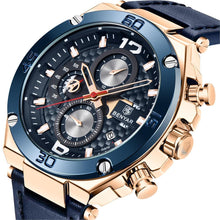 Load image into Gallery viewer, Multifunction Luxury 2021 Men's Watch Quartz Genuine Leather Strap Sport Chronograph Waterproof Men Wrist Watch
