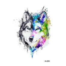 Load image into Gallery viewer, Temporary Animal Head Wolf Design Waterproof Body Sticker Fashion Tattoo For Womens Mens
