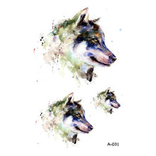 Load image into Gallery viewer, Temporary Animal Head Wolf Design Waterproof Body Sticker Fashion Tattoo For Womens Mens
