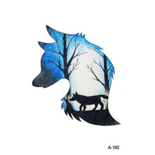 Load image into Gallery viewer, Temporary Animal Head Wolf Design Waterproof Body Sticker Fashion Tattoo For Womens Mens
