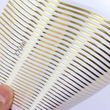将图片加载到图库查看器，Gold 3D Nail Sticker Curve Stripe Lines Nails Stickers Gradient Adhesive Striping Tape Nail Foil Nail Art Stickers Decals Silver Strip Line Nail Decal Self-Adhesive 3D Wave Decal Decoration Metallic Curve Design Decoration for Women Girls
