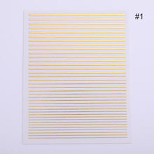 将图片加载到图库查看器，Nail Strip Stickers Black Gold Rose Gold Silver Metal Strip Tape Nail Art Adhesive Foil Tips Nail Sticker Decals Metallic Curve Strip Line Nail Decal Self-Adhesive 3D Wave Design Decoration for Women Girls Tape Nail Art Stickers Decal Decoration
