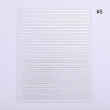 将图片加载到图库查看器，Nail Strip Stickers Black Gold Rose Gold Silver Metal Strip Tape Nail Art Adhesive Foil Tips Nail Sticker Decals Metallic Curve Strip Line Nail Decal Self-Adhesive 3D Wave Design Decoration for Women Girls Tape Nail Art Stickers Decal Decoration
