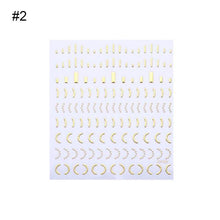 将图片加载到图库查看器，Nail Strip Stickers Black Gold Rose Gold Silver Metal Strip Tape Nail Art Adhesive Foil Tips Nail Sticker Decals Metallic Curve Strip Line Nail Decal Self-Adhesive 3D Wave Design Decoration for Women Girls Tape Nail Art Stickers Decal Decoration
